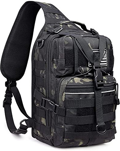 G4Free Tactical Sling Rucksack Groß Militär Schultertasche Umhängetasche für Outdoor Sport Camping Wandern