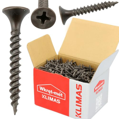 KLIMAS Schnellbauschrauben Senkkopf | Schrauben für Rigips Gipskarton Selbstschneidend Gipsplatten GK Trockenbau Dübel Grobgewinde Universalschrauben Set PH2 Metallprofile (3,5 x 35 mm 1000 Stück)
