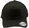 Café Viereck ® Unisex Cap Wooly Combed – mit Flauschfläche für Klett Patches (9 x 6 cm) – für Männer und Frauen (Schwarz L/XL)