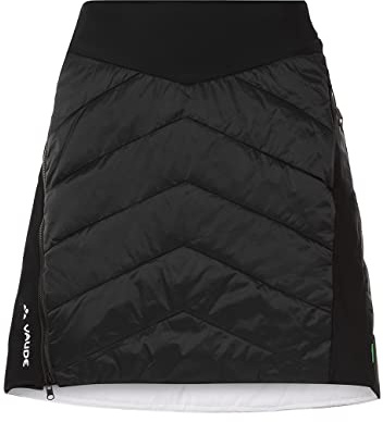 VAUDE Damen Rock Sesvenna Reversible Skirt II, warm wattierter Wenderock für Skitouren, Wind- und wasserabweisend, Black/White, 44