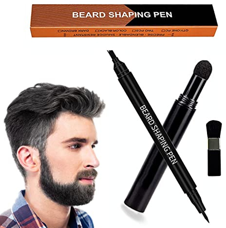 Luckxing Remplissage Barbe pour Hommes - Kit Remplissage Crayons pour Barbe et Poils du Visage | Le Remplissage Poils du Visage imperméable et crée Un Aspect