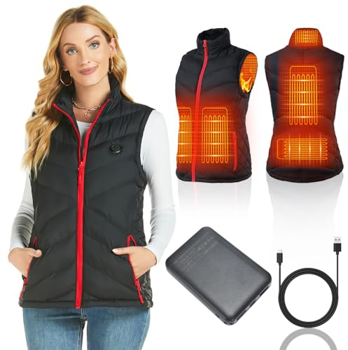 Chaleco Calefactable Para Mujer, Calefactor Eléctrico Ligero, Recargable Por Usb Con Bolsillos, Cálido Para Invierno, Ajustado