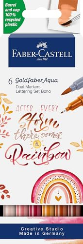 Faber-Castell - Marqueurs Goldfaber Aqua Dual Boho, 6 couleurs