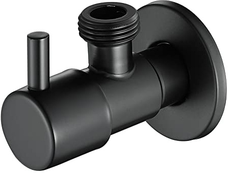 Iegefirm Valvola ad angolo nera 304 in acciaio valvola di bloccaggio 'acqua a tenuta stagna acqua fredda e calda accessorio per il bagno generale