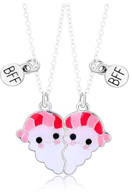 Collana Dell Amicizia per 2 Ragazze, BFF Collane a Pendente con Cartoni Animati , Best Friends Forever Collane Magnete, Regali di Gioielli di San Valentino per Bambini Madre Migliori Amici Sorelle
