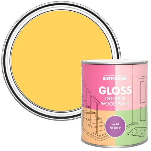 Rust-Oleum Yellow Interior Wood Paint in Gloss Finish - Lemon Jelly 750ml