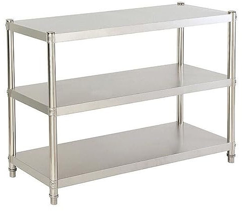 FUNYSF Estantería de cocina de acero inoxidable para cargas pesadas, 3 niveles, 80 x 80 x 40 cm, herramientas