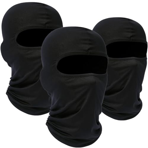 WTACTFUL 3er Set - Sturmhaube Motorrad Damen Herren Skimaske Balaclava Sommer Winter Haube Unter Helm Atmungsaktiv Winddicht Motorradfahren Fahrrad Radfahren Skifahren Snowboarden Schwarz