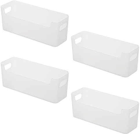 FYting Lådorganisatör, 4 delar avdelare, badrumsorganisatör, U-dörr förvaringslåda för kosmetika, strumpor, underkläder, datakabel (transparent, 25,5 x 8,5 x 8,5 x 8 cm)