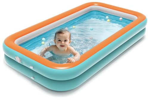 Aufblasbarer Pool, Aufblasbares Planschbecken,Schwimmbecken,Aufblasbare Pool,2 Rollen 120 x 90 cm Höhe 34 cm,Swimmingpool,Tragbare Badewanne
