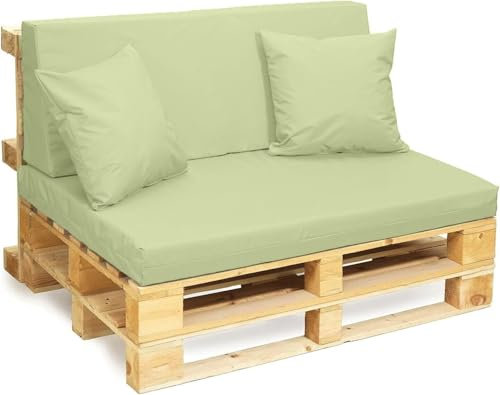 AMANSTYLE LTD Euro Palette Cushion Patio Waterproof Long Bench Cushion Seater Indoor/outdoor Seat Pad for Lawn Garden Furniture (Olive Green, Seat Foam Pad 120 x 80 x 10 cm)