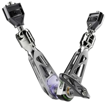 MOFAGE TALOS - Brazo mágico de vaporización, diseño exoesqueleto, capacidad de carga de 5 kg, cierre rápido, fricción ajustable, precisión CNC, para monitor, luz LED, cámara de acción (gris titanio)