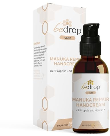 bedrop Manuka Repair Handcream feuchtigkeitsspendende Handcreme mit Manuka Honig, Bienenwachs, Propolis & Vitamin A bei trockenen & rissigen Händen anwendbar