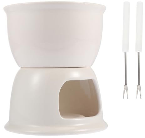PRETYZOOM Service À Fondue Au Chocolat Et Fromage en Céramique Faitout À Chocolat Poêle À Fondue Outils pour Faire Fondre Le Beurre Et Le Fromage pour Les Repas Et Les Fêtes