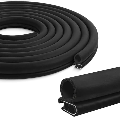 Junta de goma para puerta de coche 12m Burlete universal para puerta de coche Juntaes para protección de bordes para coches, barcos, autocaravanas y caravanas (Sello lateral)