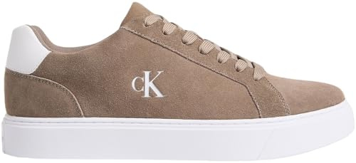 Calvin Klein Uomo Sneakers con Suola Preformata Classic Laceup in Pelle Scamosciata, Beige (Desert Taupe/Bright White), 43