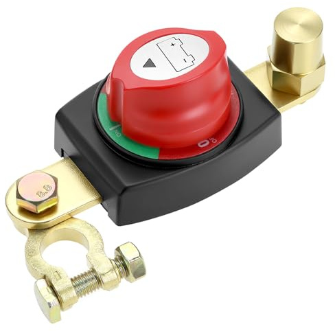 QWORK® Coupe batterie, 12V-24V réglable à 180° isolateur interrupteur de batterie, pour voiture, bateau et moto