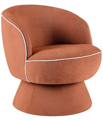 Oviala Fauteuil pivotant en Tissu Terracotta