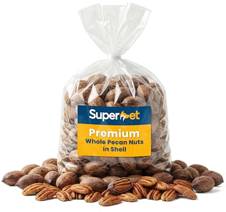Superpet Premium Pecan Nuts in Shells, Natural Squirrel Food and Parrot Food Enrichment Treat, Unsalted Bird Nuts for Wild Birds and Garden Wildlife Feeding, 1kg
