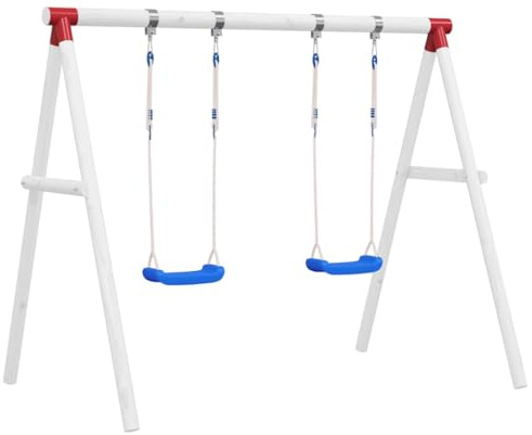 Runheo gungsits med rep 2 st. Blå 38 x 16 cm av polyeter och metall för lektorn, gungställning, klätterlust, rutschkana, sandlåda, gunga, trädgård och terrass