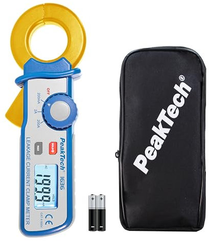 PeakTech® P 1636 Pinza de corriente de fuga con resolución de 100μA