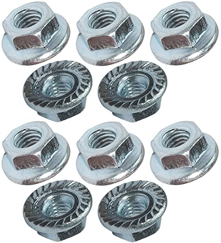AERZETIX - C49637 - Set di 10 dadi esagonali con flangia/base dentata M3 Ø esterno 8mm - in acciaio al carbonio - controdado autobloccante