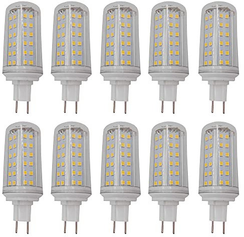PAZWAHF LED G8,5-Glühbirnen, G8,5-Maisbirnen mit Doppelstiftsockel, 10 Watt, 1000 lm, 3000 K, 4000 K, 6000 K, Konstantstrom, kein Flackern, nicht dimmbar, AC 100 V ~ 277 V (10er-Pack)