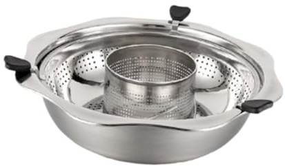 perfk Rotierender Hot Pot, Hebe-Chafing-Dish-Becken, mehrere Löcher, leicht zu reinigender Suppentopf, Trenntopf für Induktionskochfeld im Haushalt