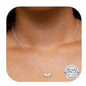 MILACOLATO 925 Silber Kette Damen Zierliche Halskette mit Zirkonia Goldplattierter Anhänger Silberkette Damen 925 mit anhänger Schmuck für Frauen