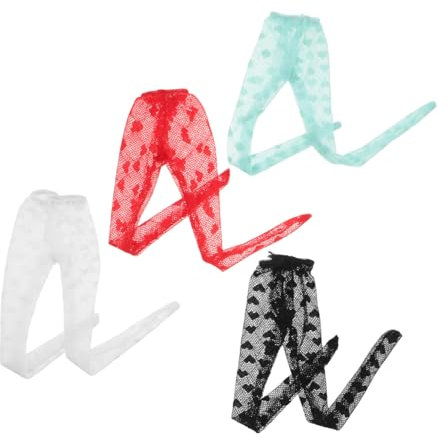 Toyvian 4 Stück Puppensocken Puppen Accessoires puppenkleiderschrank Puppen Strumpfhosen für DIY Puppenkleidung zum Wechseln Puppenoutfit Puppenversorgung Puppenstrümpfe Polyester