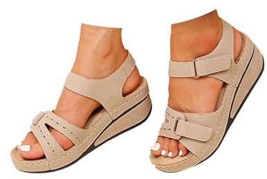 Genérico 2025 Sandalias Deportivas Ortopédicas para Mujer Plataforma Zapatos Verano Comodos Vestir Elegantes Moda Fiesta Sandalia de Cuña Transpirables Flexibles Playa Trekking Caminar Senderismo