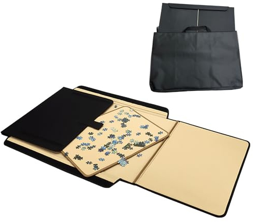 RATSTONE Carpeta Puzzle 1000 Piezas,Tablero para Puzzle,Tablero de Rompecabezas con Bandejas y Cubierta, Estuche Portátil para Almacenamiento, Superficie Antideslizante(80 x 58cm)