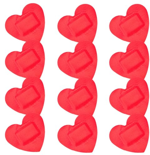 Mobestech Vendajes para Heridas en Forma de Corazón 24 Parches Impermeables Rojos Pequeños para Emergencias y Uso Diario
