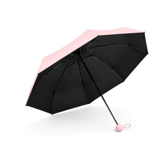 Etrexonline Paraguas Plegable Compacto de Bolsillo, Mini Paraguas de Viaje Portátil Impermeable y Antiviento, Sombrilla Plegable para Sol y Lluvia con Funda para Hombre y Mujer