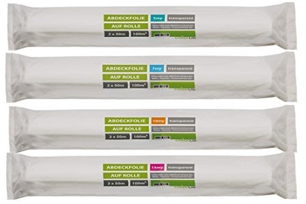 Colorus Abdeckfolie 2x50 m Malerfolie 5µ HDPE Abdeckplane auf Rolle 100 m² Schutzfolie für kurzfristige Abdeckarbeiten Streicharbeiten Malerbedarf Abdeckmaterial