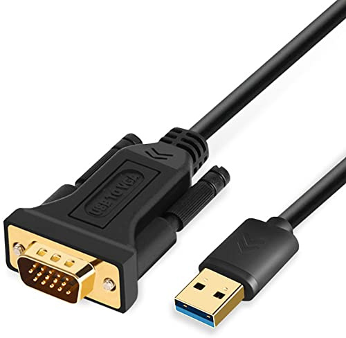 ELECABLE USB to VGA Adapter Cable 5FT Compatible with Windows, USB 3.0 to VGA Male 1080P Monitor Display Video Adapter/Converter Cord. (5FT)
