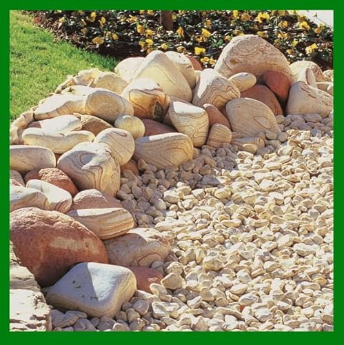 Decomadeinitaly Ciottolo per Giardino Giallo Mori Mis. 40/60 - Sacco da 25kg - Pietra Decorativa