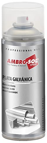 AMBRO-SOL, Galvanizado, Plata Galvánica, Color Gris Claro Mate - Aluminio, Spray 400ml