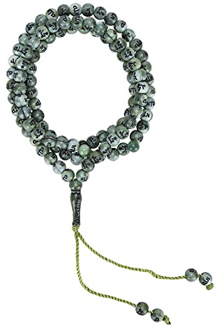 Hztyyier Rosary Prayer Mala Beads, Muslim Prayer Necklace 99 Grains Resin for Islamic Worship Scripture Recitation, Green