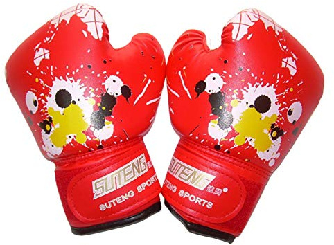 Kisbeibi Kinder Boxhandschuhe 1 Paar Junior PU Leder Trainingshandschuhe für Alter 2 bis 11 Jahre alte Jungen Mädchen Kampfhandschuhe