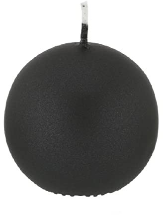 Kugelkerzen Schwarz mit Metalleffekt (Metallic Matt), Ø 6 cm, 12 Stück