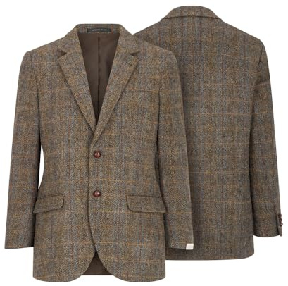 WALKER AND HAWKES - Men's Harris Tweed Blakemore Blazer - Clinton Brown - 50