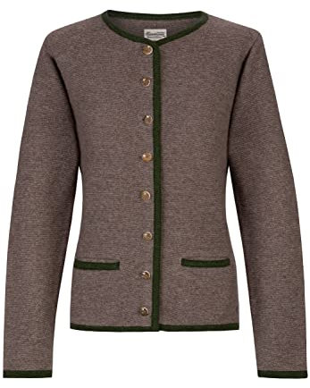 Stockerpoint Caro Damen Trachtenstrickjacke, Trüffel Moosgrün, 38