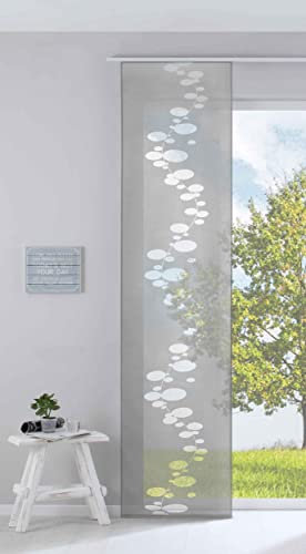 Gardinenbox Moderner Flächenvorhang Raumtrenner Schiebegardine »Bubble« HxB 245x60 cm Grau aus hochwertigem Ausbrenner-Stoff mit Paneelwagen Beschwerungsstange, 85613