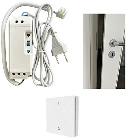 DIW-Funk-Türöffnermodul DFTO-2090-W für elektrische Türöffner im Set mit Funk-Wandsender DWS-11