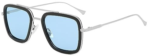LHSDMOAT Occhiali da Sole Vintage Pilot Quadrati UV400 Polarizzate Anni '70 - Uomini Donna per Guida, Viaggio, Carnevale, Cosplay e Attività All'Aperto