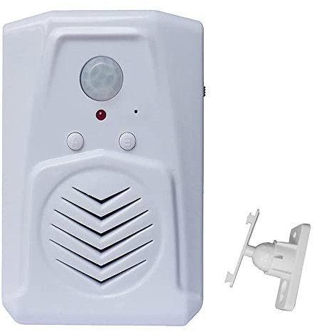 Replaceable Voice PIR Infrared Motion Sensor Activated MP3 Audio Files to Play Speech for Welcome Doorbell,Shop Store,Halloween,Christmas,Sound Player Speaker with USB Cable (White)