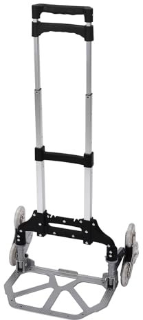 Carretilla de mano para subir escaleras, carretilla de mano para muebles y equipaje, capacidad de carga de hasta 165 libras, con cuerda elástica
