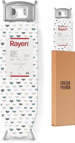 Tabla de Planchar -| Altura Regulable | Malla Metálica | Reposa-Planchas | Estructura Plateada | Medidas: 120 x 38 cm | Lunares