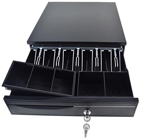 registrazione cassa con chiavi, cassetto cassa, Cassetto portadenaro con vassoio portadenaro, cassetto portadenaro compatto for registratore di cassa, cassetto portadenaro che conserva in modo sicuro
